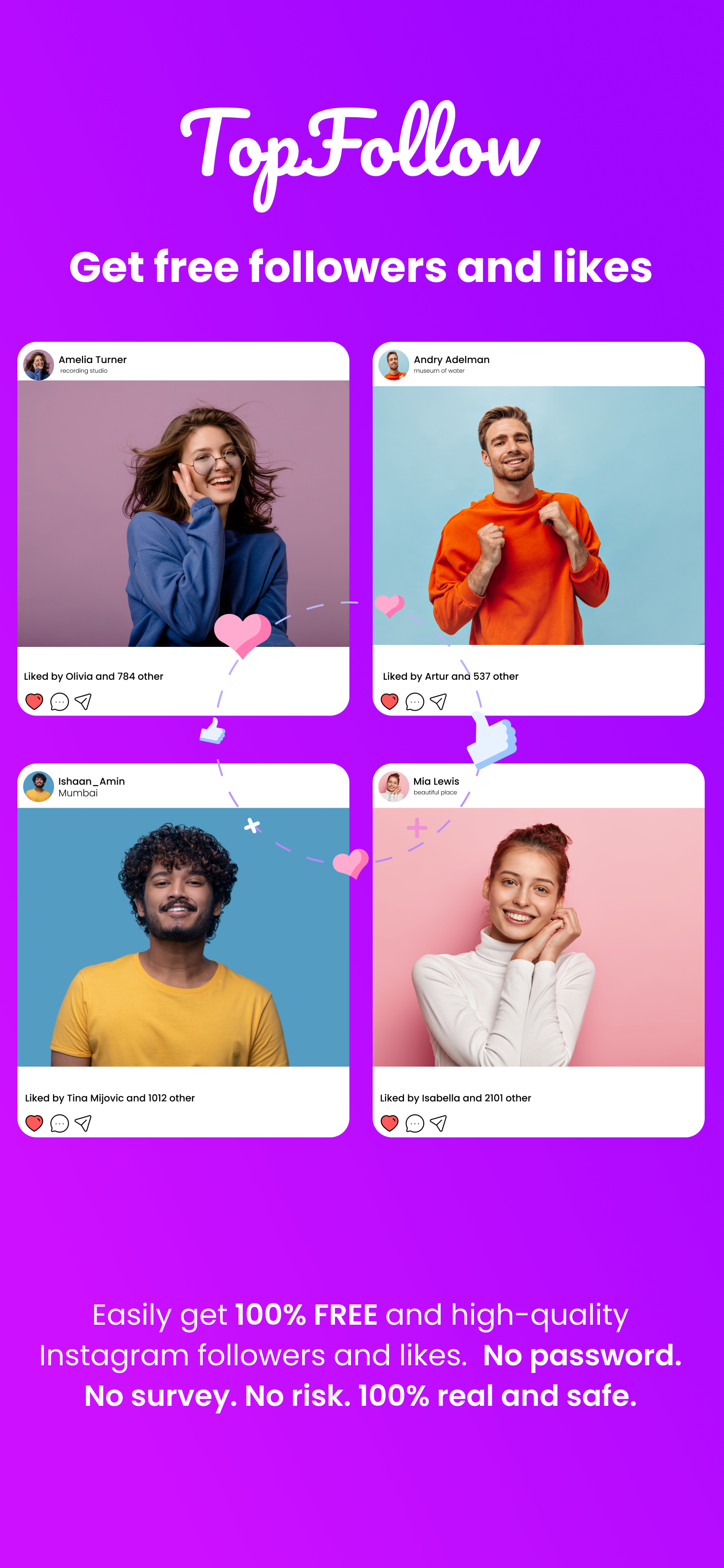 TopFollow Instagram followers and likes banner
